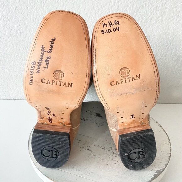 Lane Womens Square Toe Cowboy Boots 7.5 Blue Brown Suede Western Cowgirl Tall - Picture 8 of 11